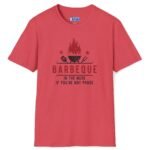 Barbeque In The Nude If You’re Not A Prude T-Shirt 🔥 Funny Tee Heather Red by Tees For Singles