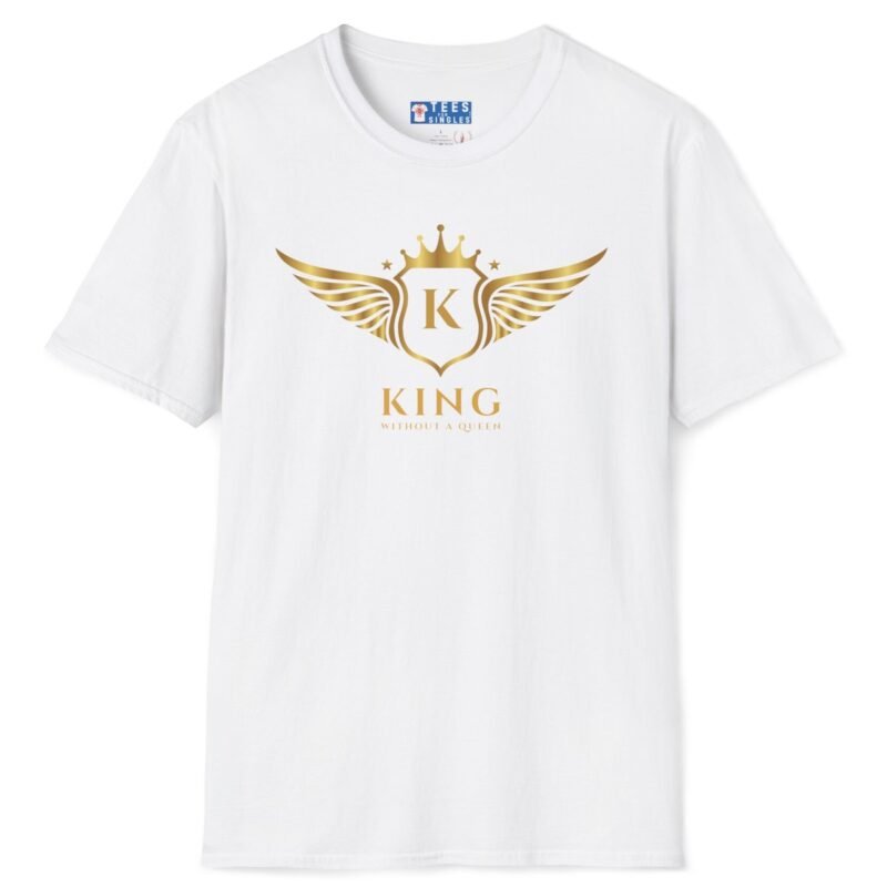 King Without A Queen (Find Your Queen) T-Shirt 👑 Tee White by Tees For Singles
