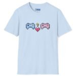 Looking for Player 2 Premium Tee 🎮❤️ (Heart) Video Game Flirty T-Shirt Light Blue by Tees For Singles