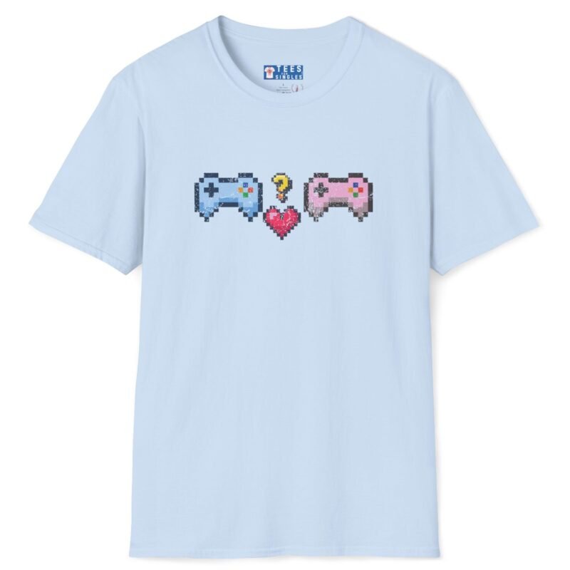 Looking for Player 2 Premium Tee 🎮❤️ (Heart) Video Game Flirty T-Shirt Light Blue by Tees For Singles
