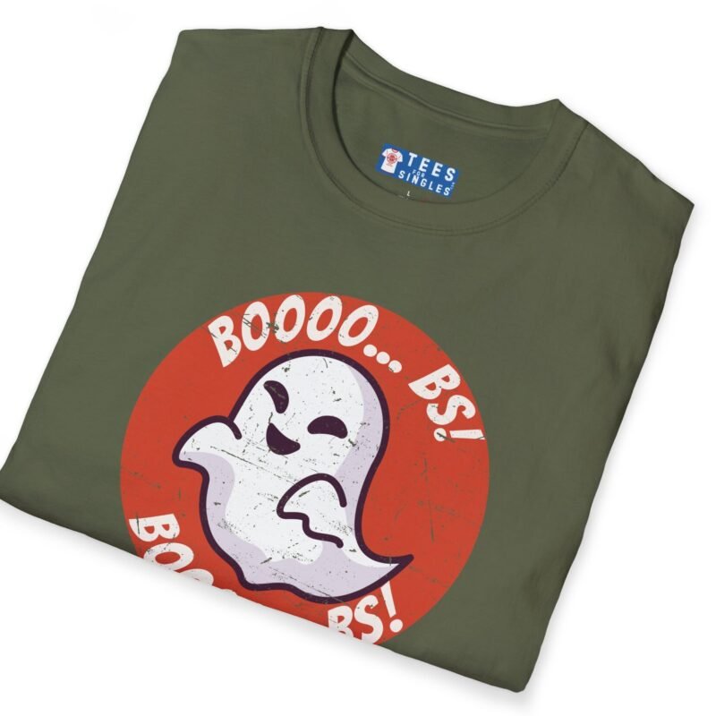 Boooo... BS! Premium Tee. Naughty Ghost Pun Halloween Shirt by Tees For Singles - Reaction Fashion