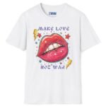 Make Love Not War Premium Tee 💋 Peace, Love & Good Sexy Vibes! Vintage Look ✨ White by Tees For Singles