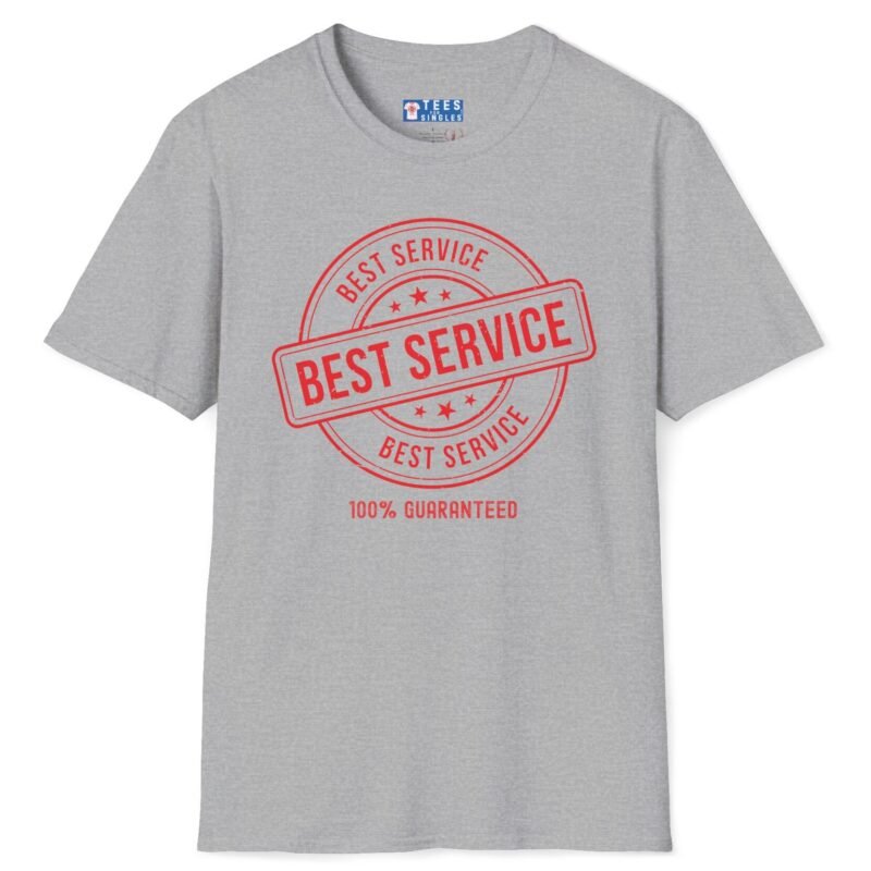 Best Service 100% Guaranteed Tee 😉 Your Partner in Flirty Fun! 🌟 Sport Grey by Tees For Singles