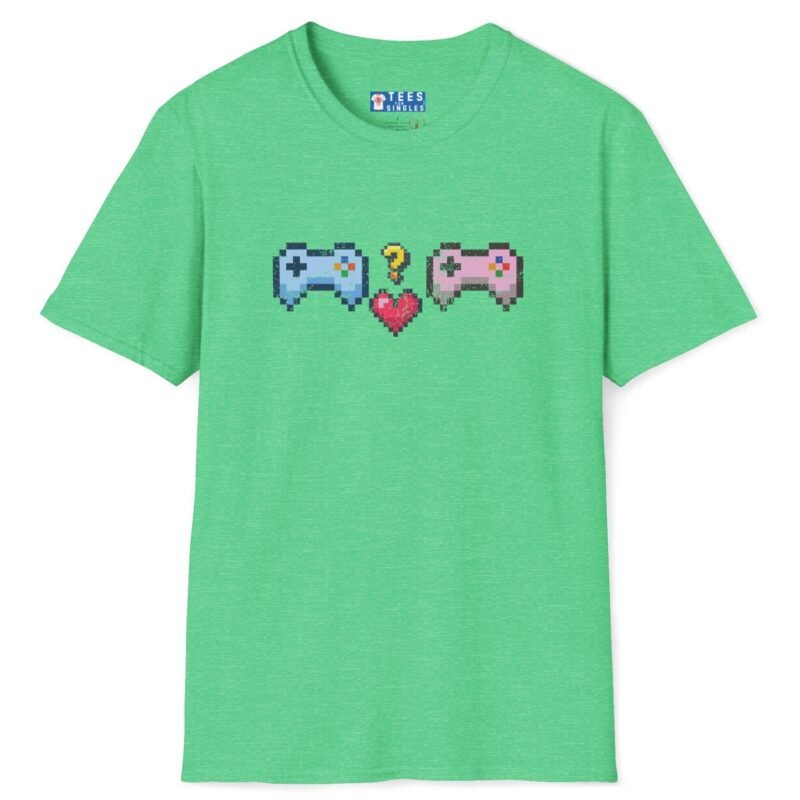 Looking for Player 2 Premium Tee 🎮❤️ (Heart) Video Game Flirty T-Shirt Heather Irish Green by Tees For Singles
