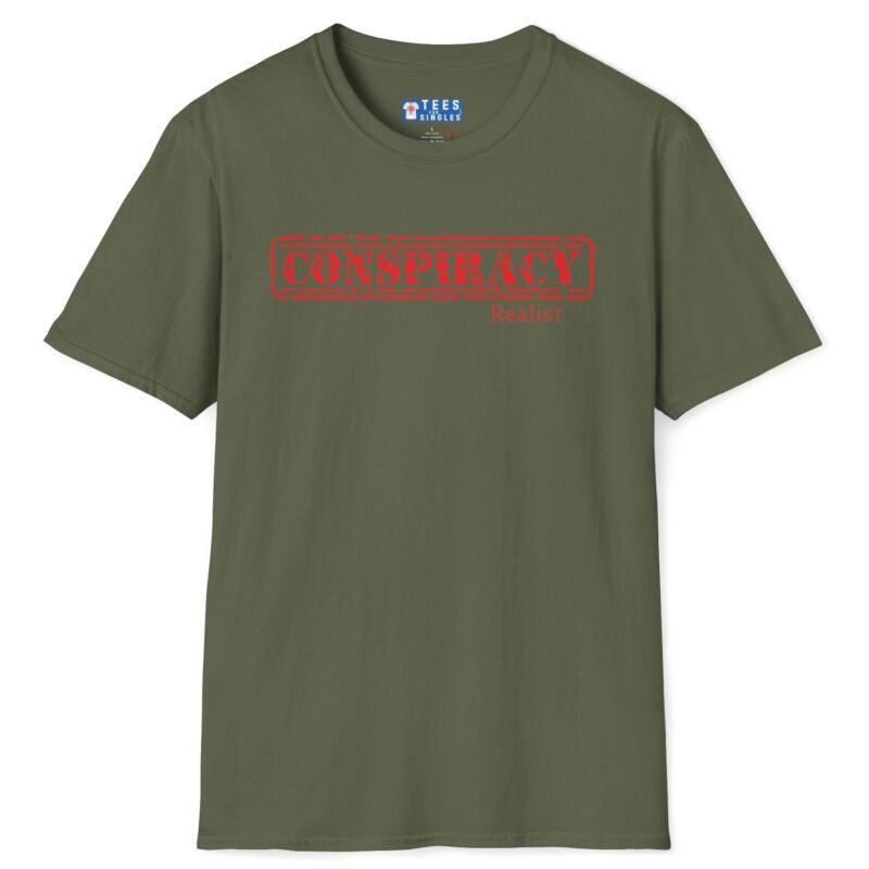 Conspiracy Realist Tee 🧐 Connect with Fellow Thinkers! 💡 Military Green by Tees For Singles