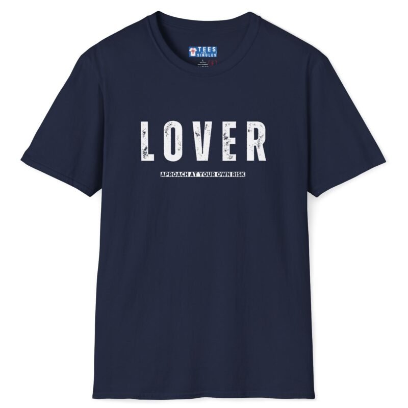 Lover – Approach At Your Own Risk Tee 😈🔥 ❤️🔥 Banter T-shirt Navy by Tees For Singles