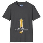 Hey Lady! My Eyes Are Up There Banana Tee 🍌😂 Dark Heather by Tees For Singles