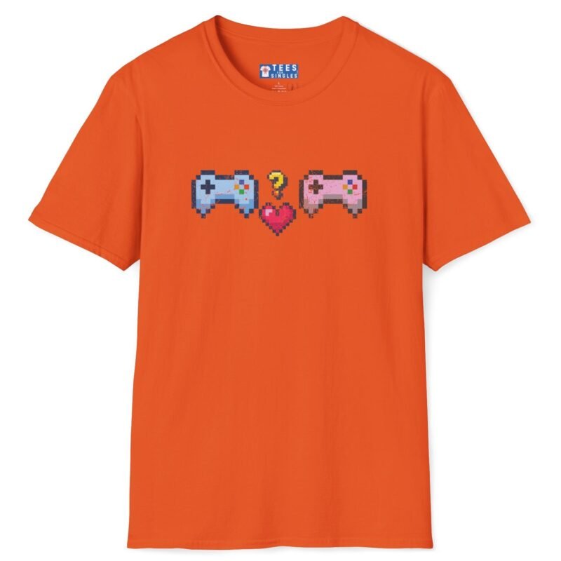 Looking for Player 2 Premium Tee 🎮❤️ (Heart) Video Game Flirty T-Shirt Orange by Tees For Singles