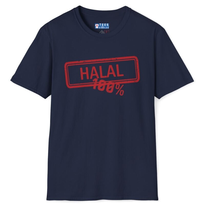 100% Halal Tee 🌙✨ Navy by Tees For Singles