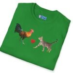 Rooster Loves Pussy Cat Tee 😂🐓❤️🐱 Conversation Starter T-shirt by Tees For Singles