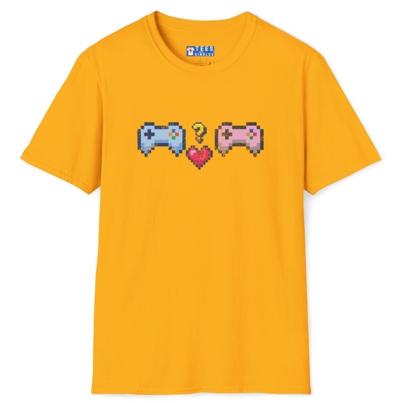 Looking for Player 2 Premium Tee 🎮❤️ (Heart) Video Game Flirty T-Shirt Gold by Tees For Singles
