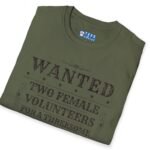 Wanted Two Females For A Threesome T-Shirt (Text Only) 😂 – Funny Distressed Design T-Shirt by Tees For Singles