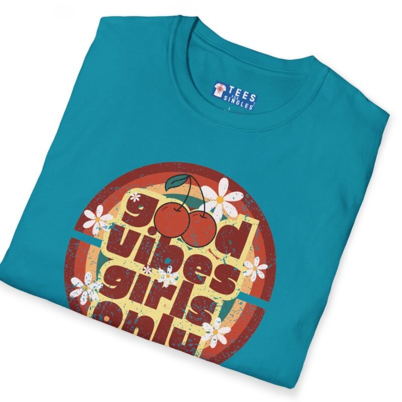 Good Vibes Girls Only 🍒 Retro Flirty Tee by Tees For Singles