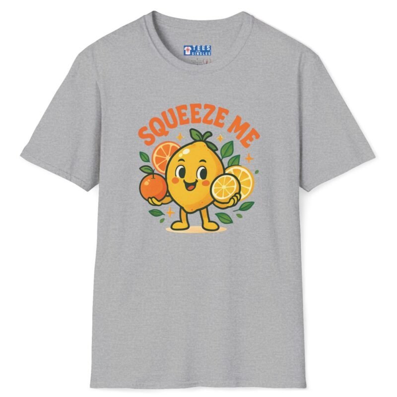 Squeeze Me Premium Tee 🍋🔥 – Cute Funny Orange Graphic T-Shirt Sport Grey by Tees For Singles