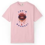 12454072708720667525_2048_custom.jpeg Let's Smooch Trippy Drippy Lips Tee 💋 T-Shirt 🗣️ Garment-Dyed T-shirt by Tees For Singles - Reaction Fashion