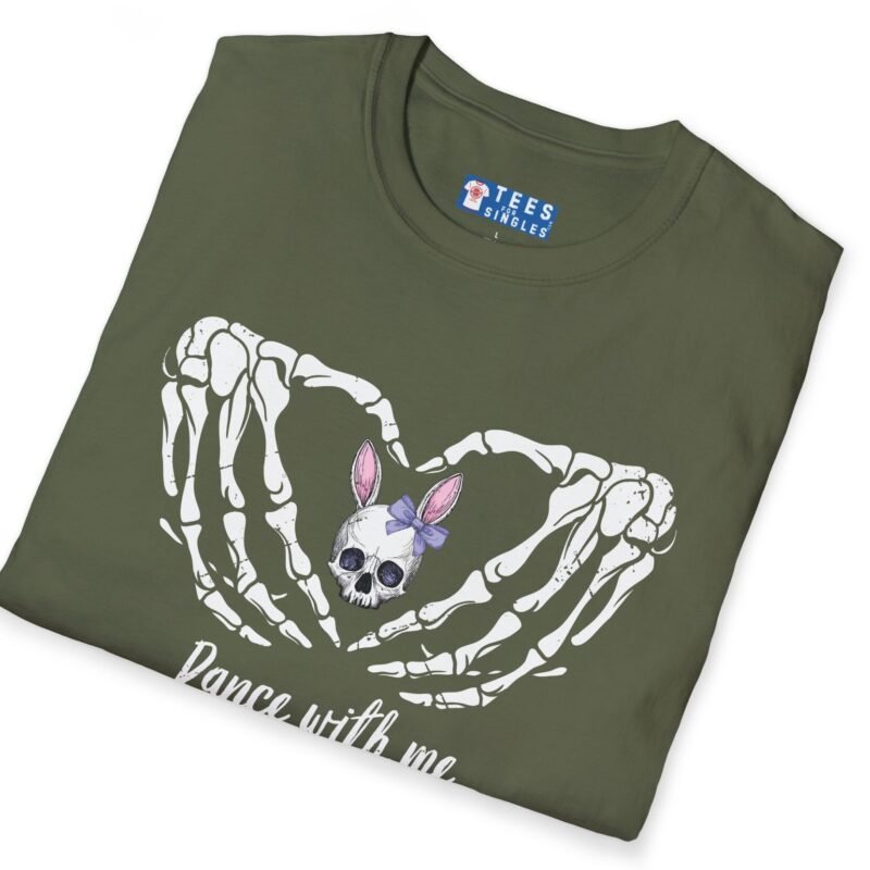 Dance With Me Skeleton Heart Tee 🖤🎸💀 Goth Industrial Metal – Distressed Look by Tees For Singles