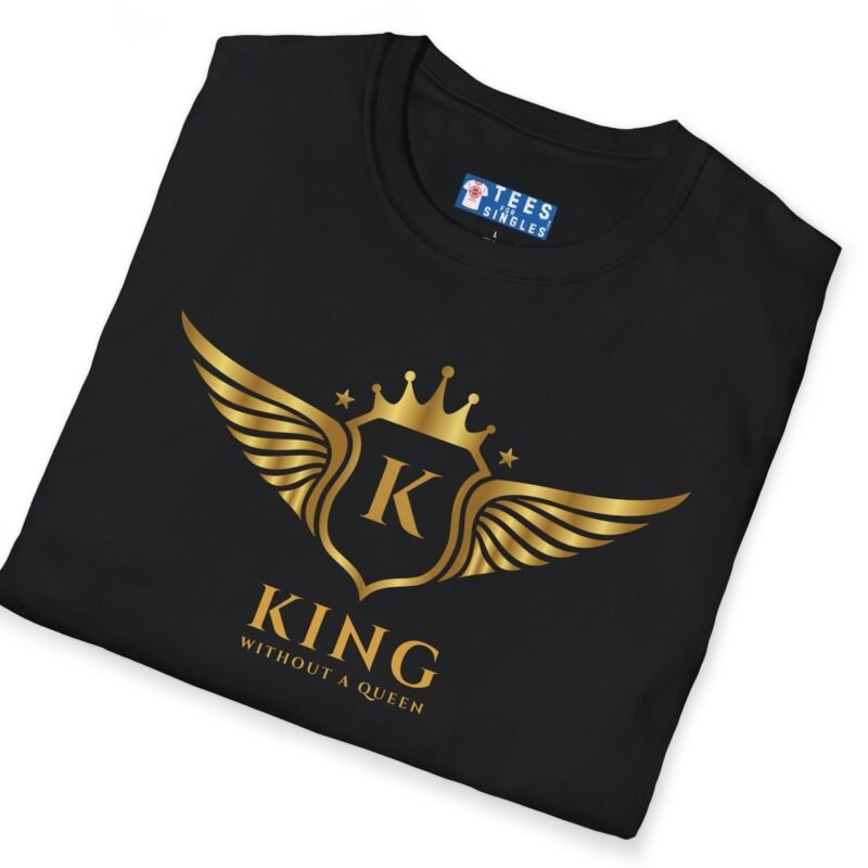King Without A Queen (Find Your Queen) T-Shirt 👑 Tee Black by Tees For Singles