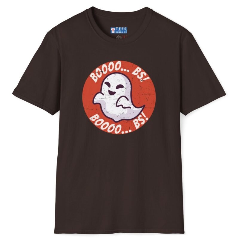 Boooo... BS! Premium Tee. Naughty Ghost Pun Halloween Shirt by Tees For Singles - Reaction Fashion