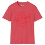 Best Service 100% Guaranteed Tee 😉 Your Partner in Flirty Fun! 🌟 Heather Red by Tees For Singles