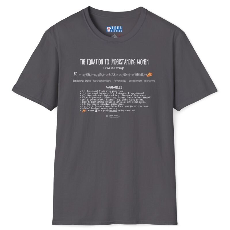 The Equation to Understanding Women (Prove Me Wrong) Look At The Fine FundaMENTAL Print! 📊❤️‍🔥Funny Tee Charcoal by Tees For Singles
