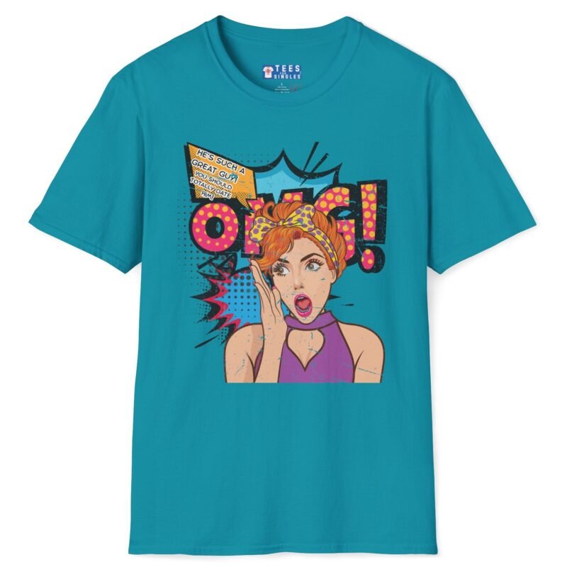 OMG! You Should Totally Date Him Premium Tee 💥😍 – Wearable Wingman T-Shirt Tropical Blue by Tees For Singles
