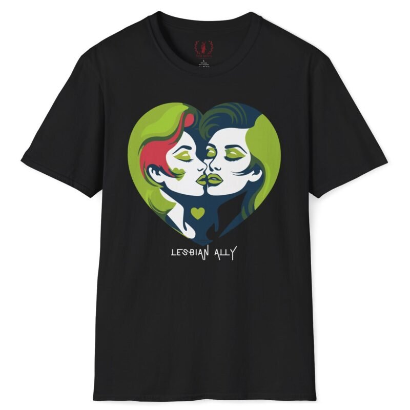 “Women In Love” Lesbian Ally Tee – Show your Support And Understanding Black by Tees For Singles