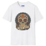 13566067240763189403_2048_custom.jpeg True Love Tee – Día De Los Muertos Inspired Skull Art 💀🌹 White by Tees For Singles