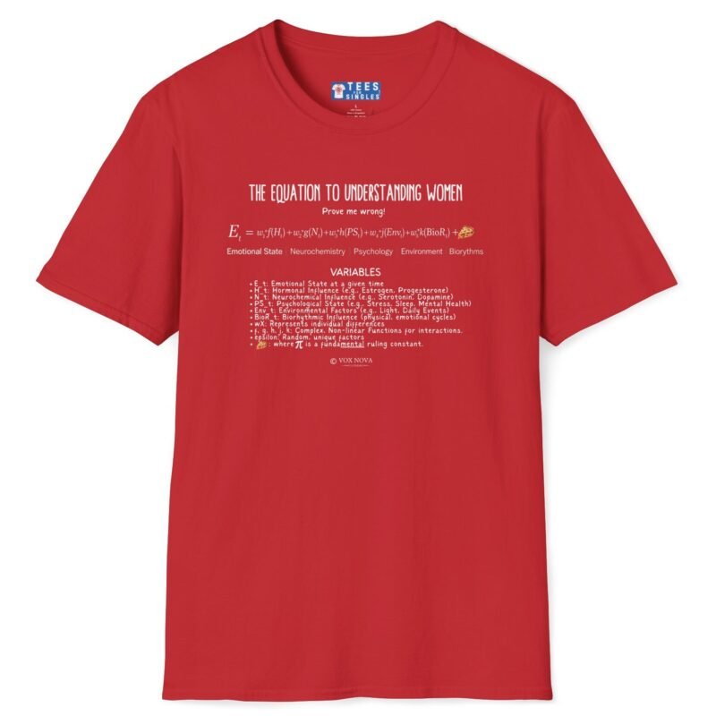 The Equation to Understanding Women (Prove Me Wrong) Look At The Fine FundaMENTAL Print! 📊❤️‍🔥Funny Tee Red by Tees For Singles