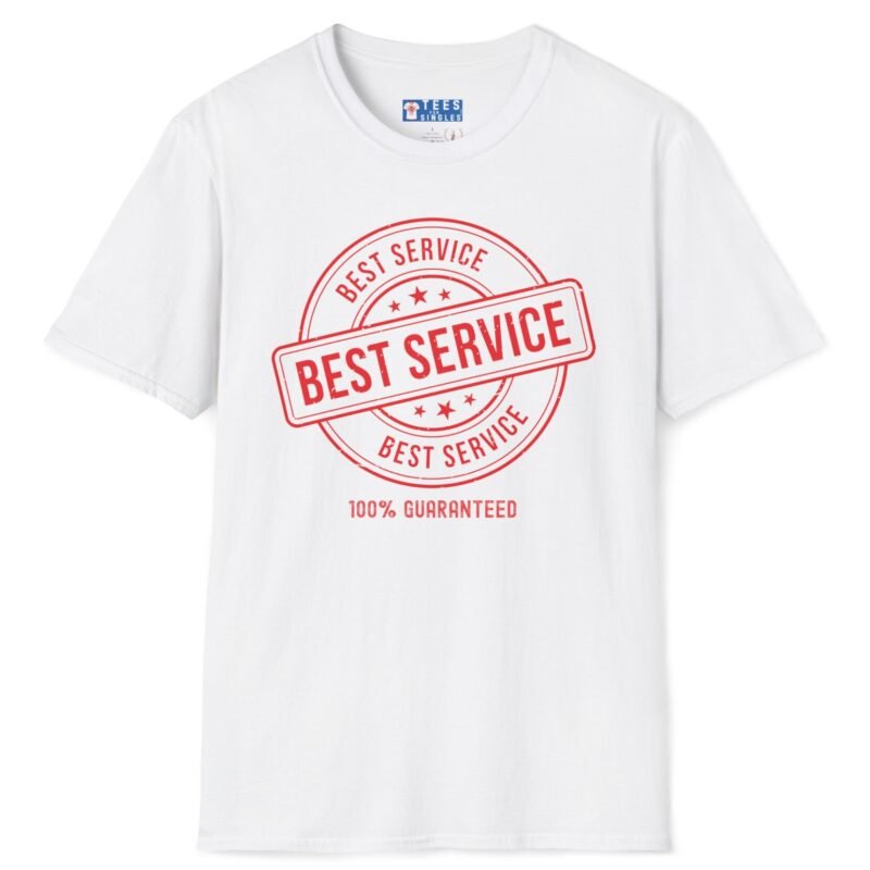 Best Service 100% Guaranteed Tee 😉 Your Partner in Flirty Fun! 🌟 White by Tees For Singles