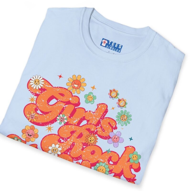 Girls Rock My World 🌸 Retro Flower Power Flirty Tee by Tees For Singles