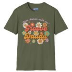 Groove Daddy – Come Dance With Me! Retro Flirty Tee 🌼🕺 Military Green by Tees For Singles