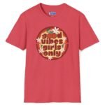 Good Vibes Girls Only 🍒 Retro Flirty Tee Heather Red by Tees For Singles