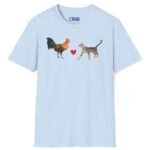 Rooster Loves Pussy Cat Tee 😂🐓❤️🐱 Conversation Starter T-shirt by Tees For Singles