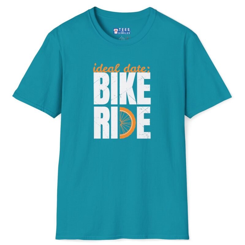 Bike Ride Ideal Date Tee 🚲💬 – Inviting T-Shirt Tropical Blue by Tees For Singles