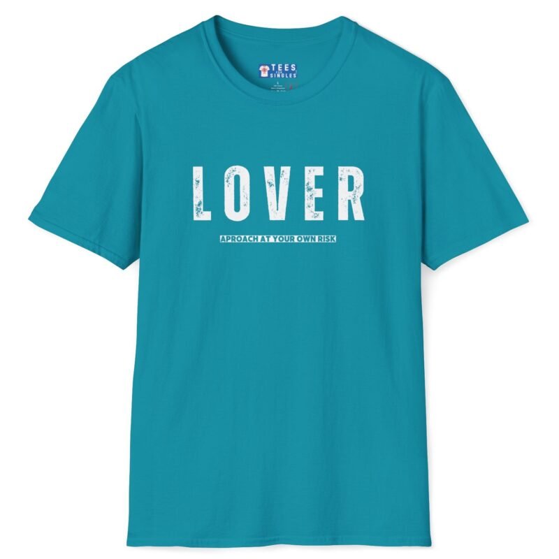 Lover – Approach At Your Own Risk Tee 😈🔥 ❤️🔥 Banter T-shirt Tropical Blue by Tees For Singles