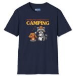 Seeking Fun Companion for Camping Tee ⛺🔥🐾- Vintage Look Cute Raccoon T-Shirt Navy by Tees For Singles