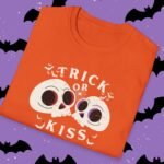 15222354740005381520_2048_custom.jpeg Trick or Kiss Tee - Flirty Gothic Skull T-shirt for Halloween And Everyday Vibes by Tees For Singles - Reaction Fashion
