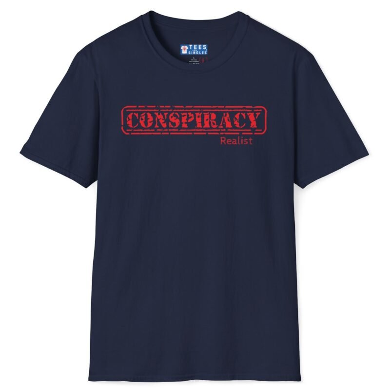 Conspiracy Realist Tee 🧐 Connect with Fellow Thinkers! 💡 Navy by Tees For Singles