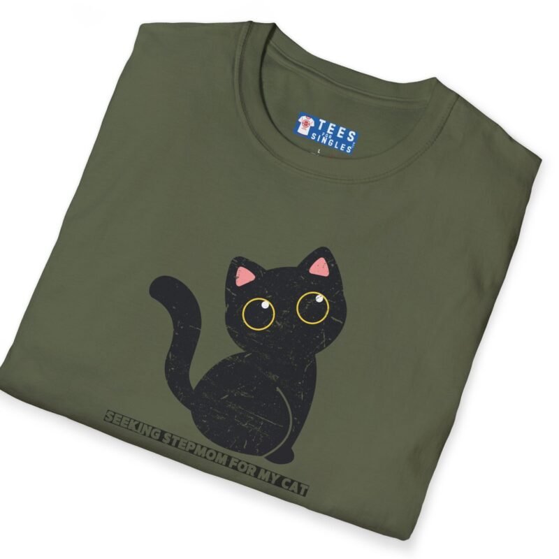 Seeking Stepmom For My Cat Flirty Tee 😼🖤 by Tees For Singles