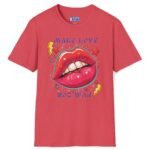Make Love Not War Premium Tee 💋 Peace, Love & Good Sexy Vibes! Vintage Look ✨ Heather Red by Tees For Singles