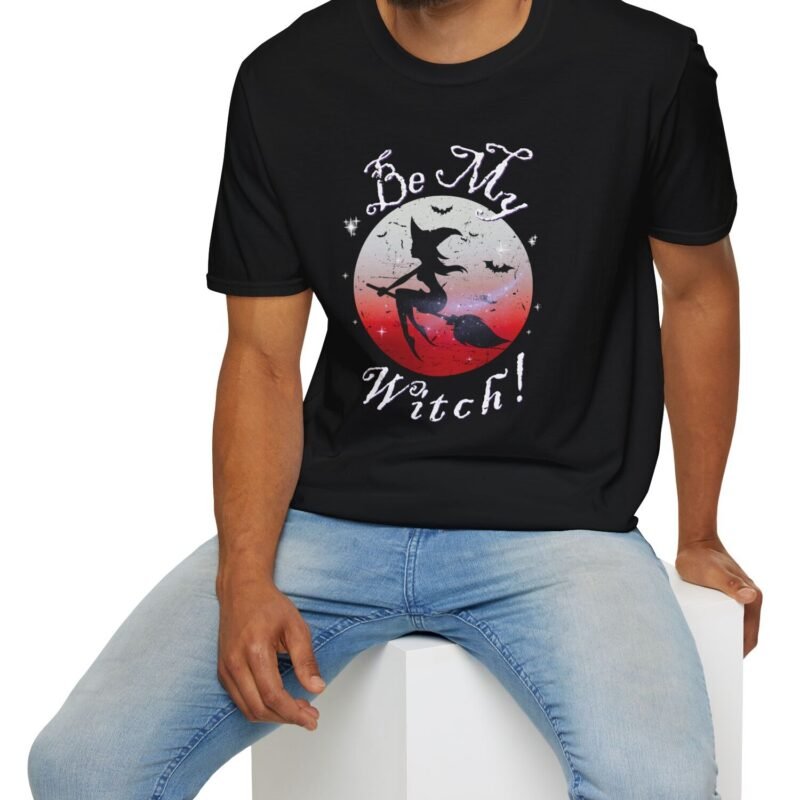 Be My Witch! 2 Premium Tee – Sexy Silhouette Halloween Shirt with Flirty Moon Art 🌕🖤 by Tees For Singles