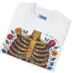 Mi Corazón Anhela Tu Amor Romantic Skeleton Ribcage Día de Muertos Design Tee -🌹💀 by Tees For Singles