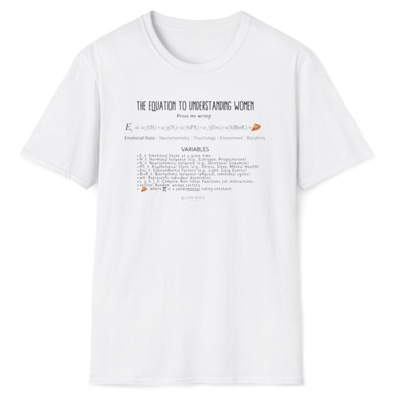 The Equation to Understanding Women (Prove Me Wrong) Look At The Fine FundaMENTAL Print! 📊❤️‍🔥Funny Tee White by Tees For Singles