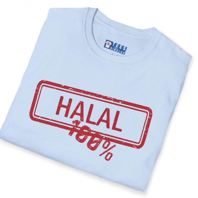 100% Halal Tee 🌙✨ Light Blue by Tees For Singles