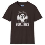 Trick Or Treat Show Me BOO.BIES! Premium Tee. Funny Halloween Ghost T-shirt Dark Chocolate by Tees For Singles - Reaction Fashion