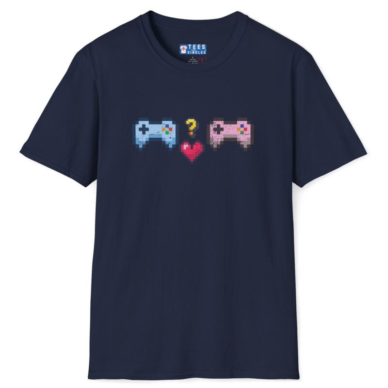 Looking for Player 2 Premium Tee 🎮❤️ (Heart) Video Game Flirty T-Shirt Navy by Tees For Singles