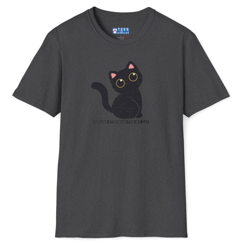 Seeking Stepmom For My Cat Flirty Tee 😼🖤 Dark Heather by Tees For Singles