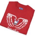 Dance With Me Skeleton Heart Tee 🖤🎸💀 Goth Industrial Metal – Distressed Look by Tees For Singles