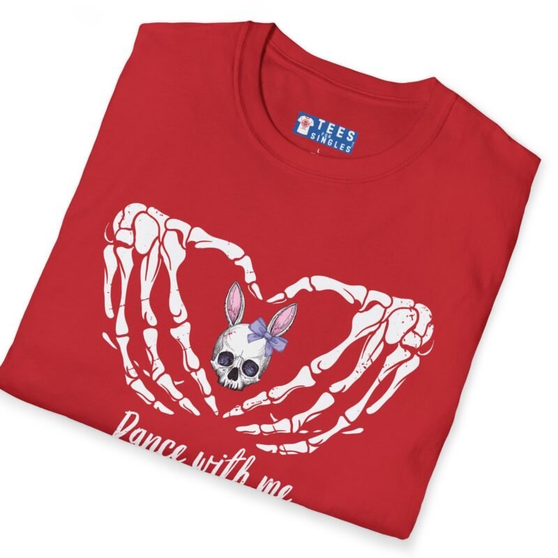 Dance With Me Skeleton Heart Tee 🖤🎸💀 Goth Industrial Metal – Distressed Look by Tees For Singles