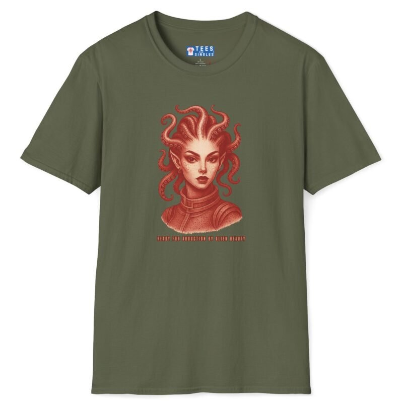 Ready for Abduction by Alien Beauty Premium Tee 👽✨ Military Green by Tees For Singles